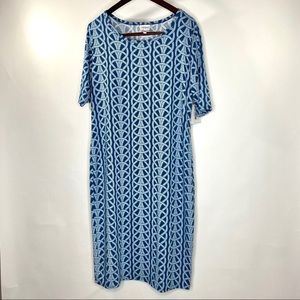 Lularoe Julia Nautical Rope Print Blue Dress 2XL
